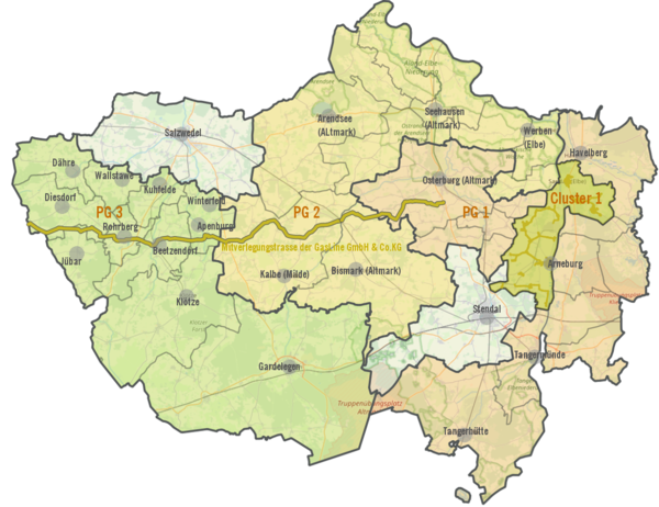 Karte Projektgebiete Breitbandausbau Altmark